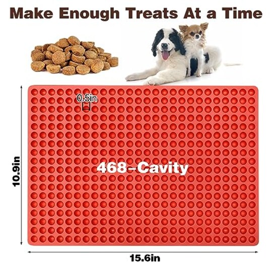 Moule Silicone 468 Cavités Mini Gouttes Chocolat – Idéal Friandises Animaux, Bonbons, Glaçons & Treats Pour Chiens, Rouge Alimentaire
